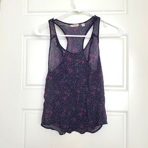 Jack Wills Navy Chiffon Tank